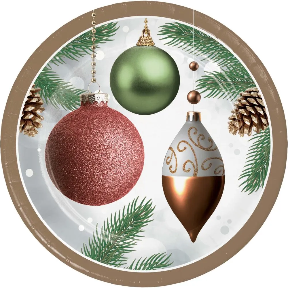 Bulk Dazzling Ornaments Paper Dessert Plate (Case of 96)
