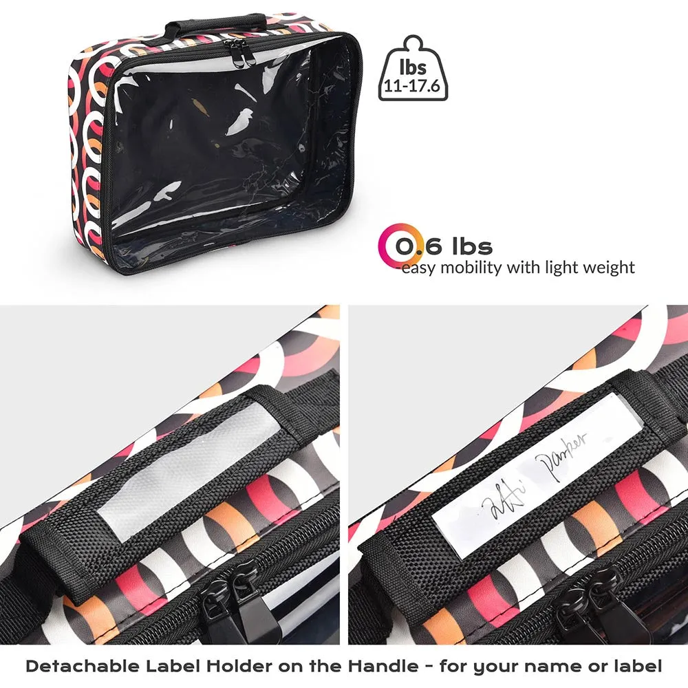 Byootique Essential Cosmetic Makeup Bag Travel Toiletry Clear Bag 14x10x3" Circle