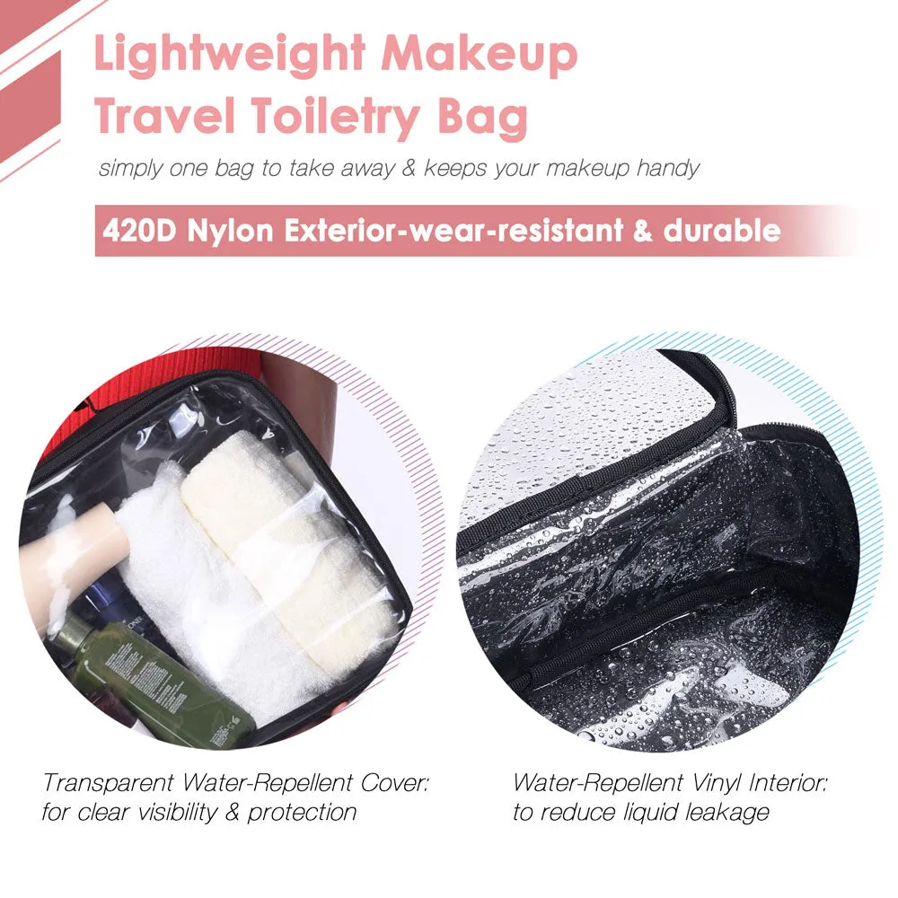 Byootique Essential Cosmetic Makeup Bag Travel Toiletry Clear Bag 7x5x4" Small