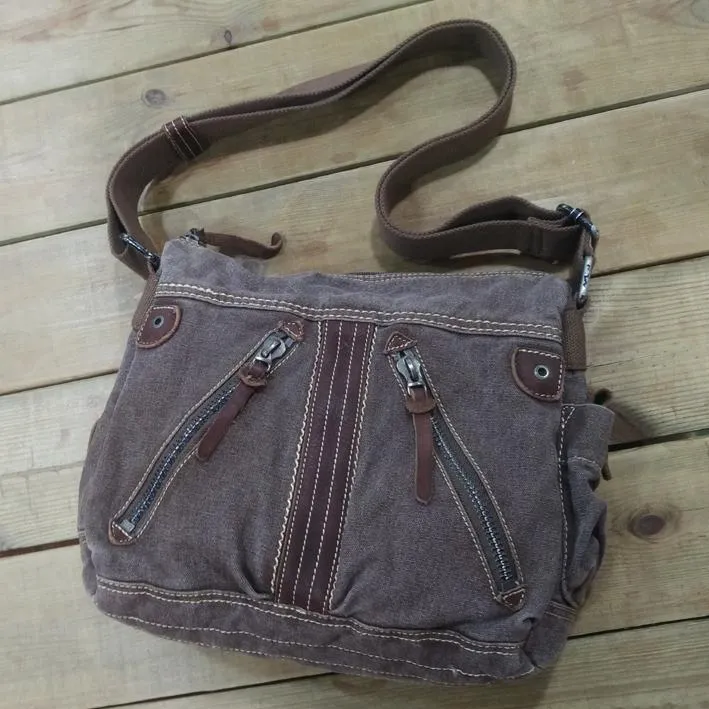 Canvas Black Mens 10 inches Small Postman Bag Messenger Bag Green Canvas Courier Bags For Men