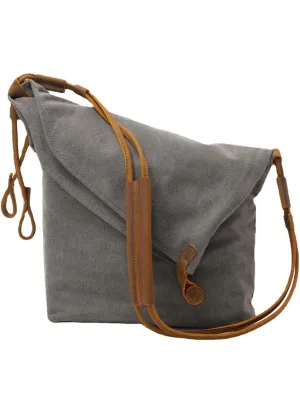 Canvas Crossbody Bag Retro Messenger Bag Bucket Shoulder Bag