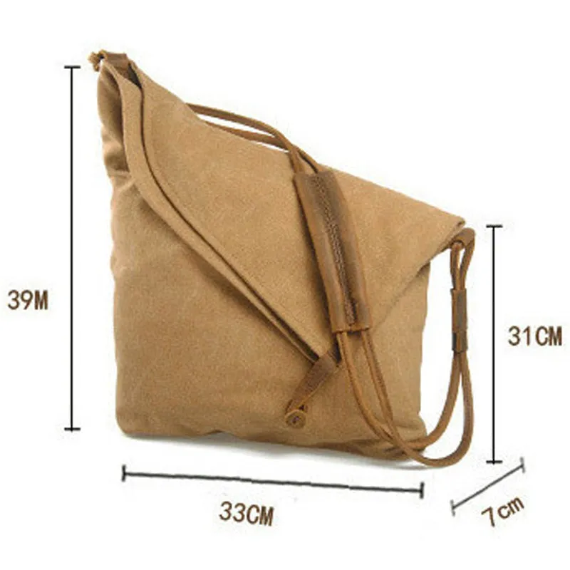 Canvas Crossbody Bag Retro Messenger Bag Bucket Shoulder Bag