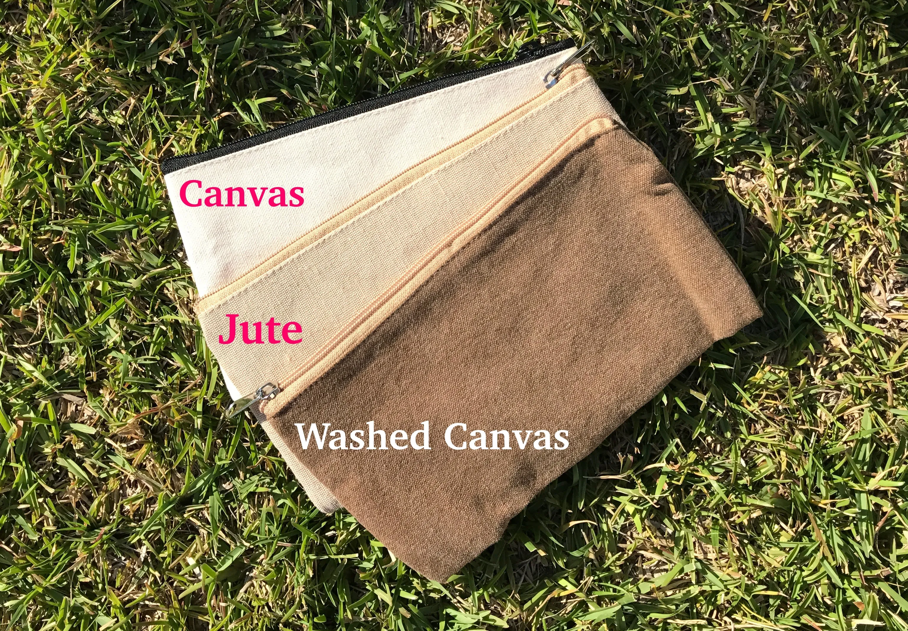 Canvas Zipper Pouch Bags, Multi-Purpose Travel Makeup Bag