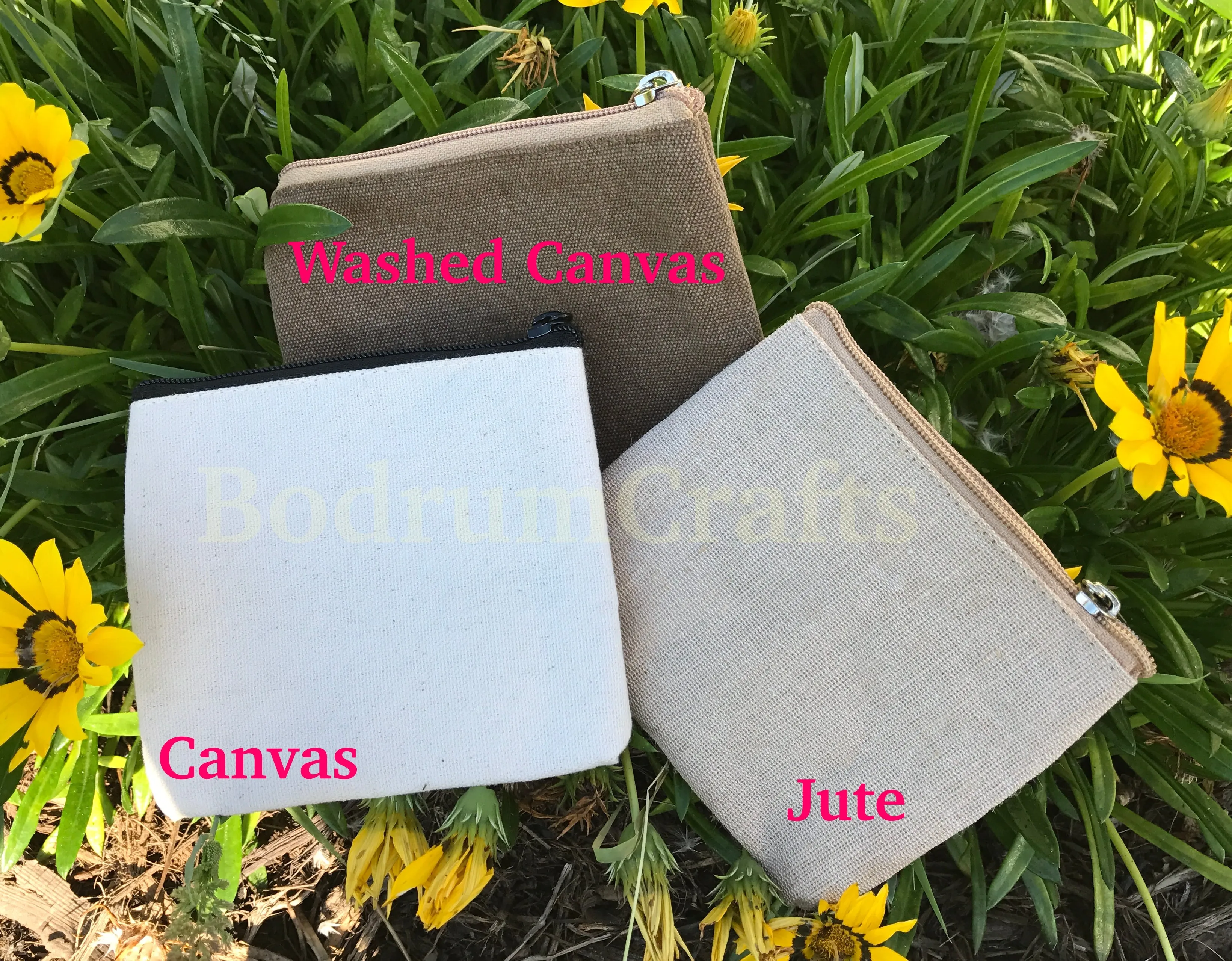 Canvas Zipper Pouch Bags, Small Makeup Organization Bags