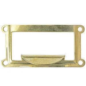 Card holder with pull 63mm x 32mm in brass