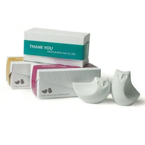 Ceramic Owl Salt and Pepper Shakers Gift Boxed