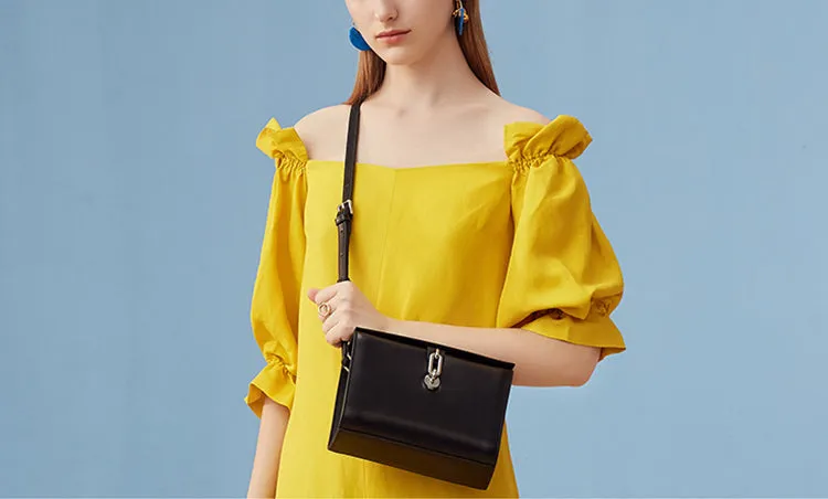 Chic Black Leather Womens Crossbody Bags Purse Shoulder Bag for Women