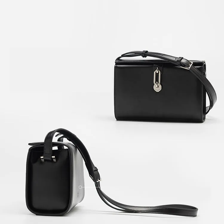 Chic Black Leather Womens Crossbody Bags Purse Shoulder Bag for Women