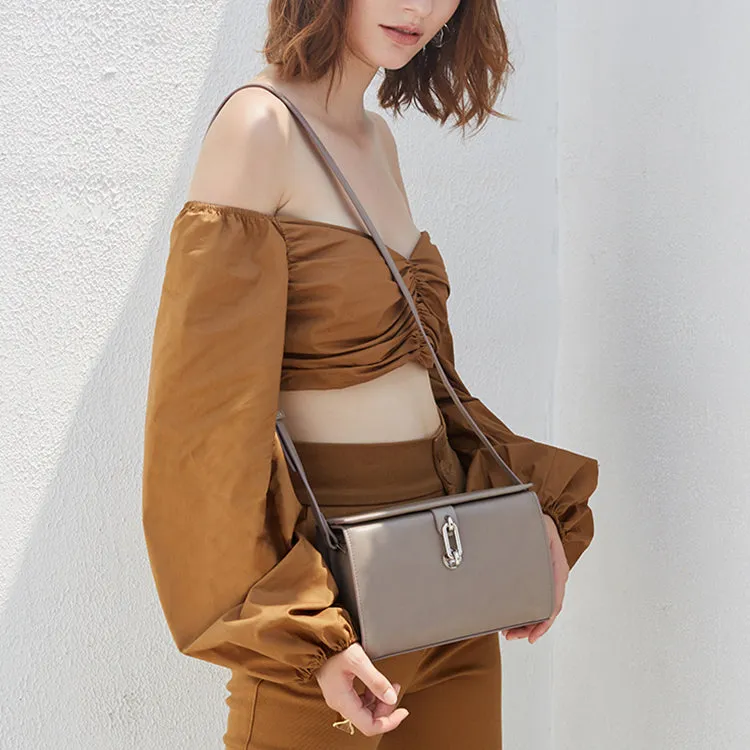 Chic Black Leather Womens Crossbody Bags Purse Shoulder Bag for Women