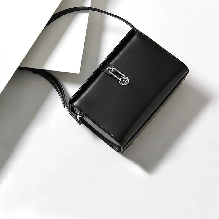 Chic Black Leather Womens Crossbody Bags Purse Shoulder Bag for Women