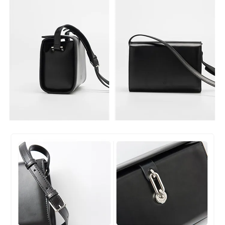 Chic Black Leather Womens Crossbody Bags Purse Shoulder Bag for Women
