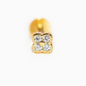 Clear Clover Flat Back Earring