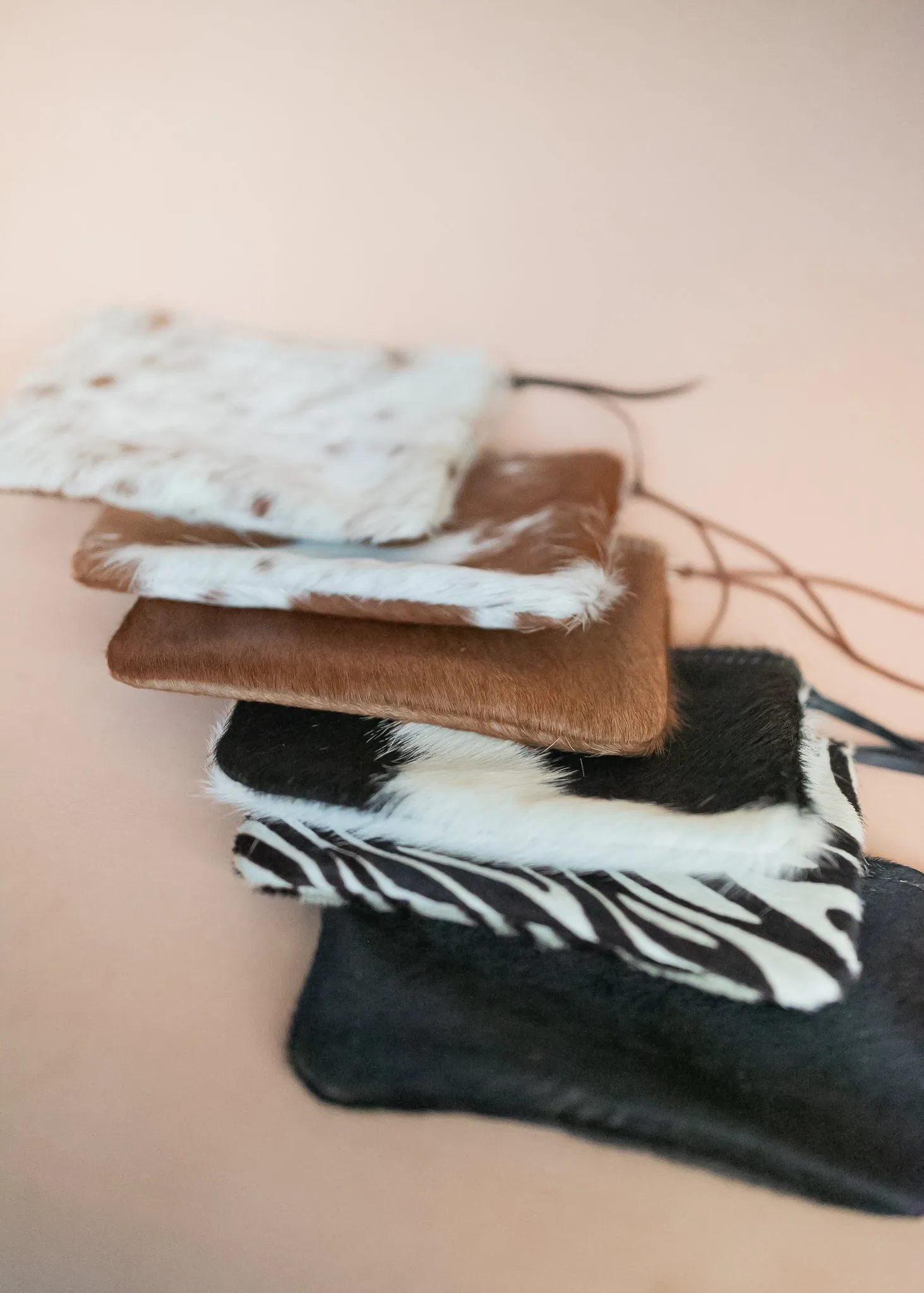 Clementine Clutch - Cow Hair on Hide
