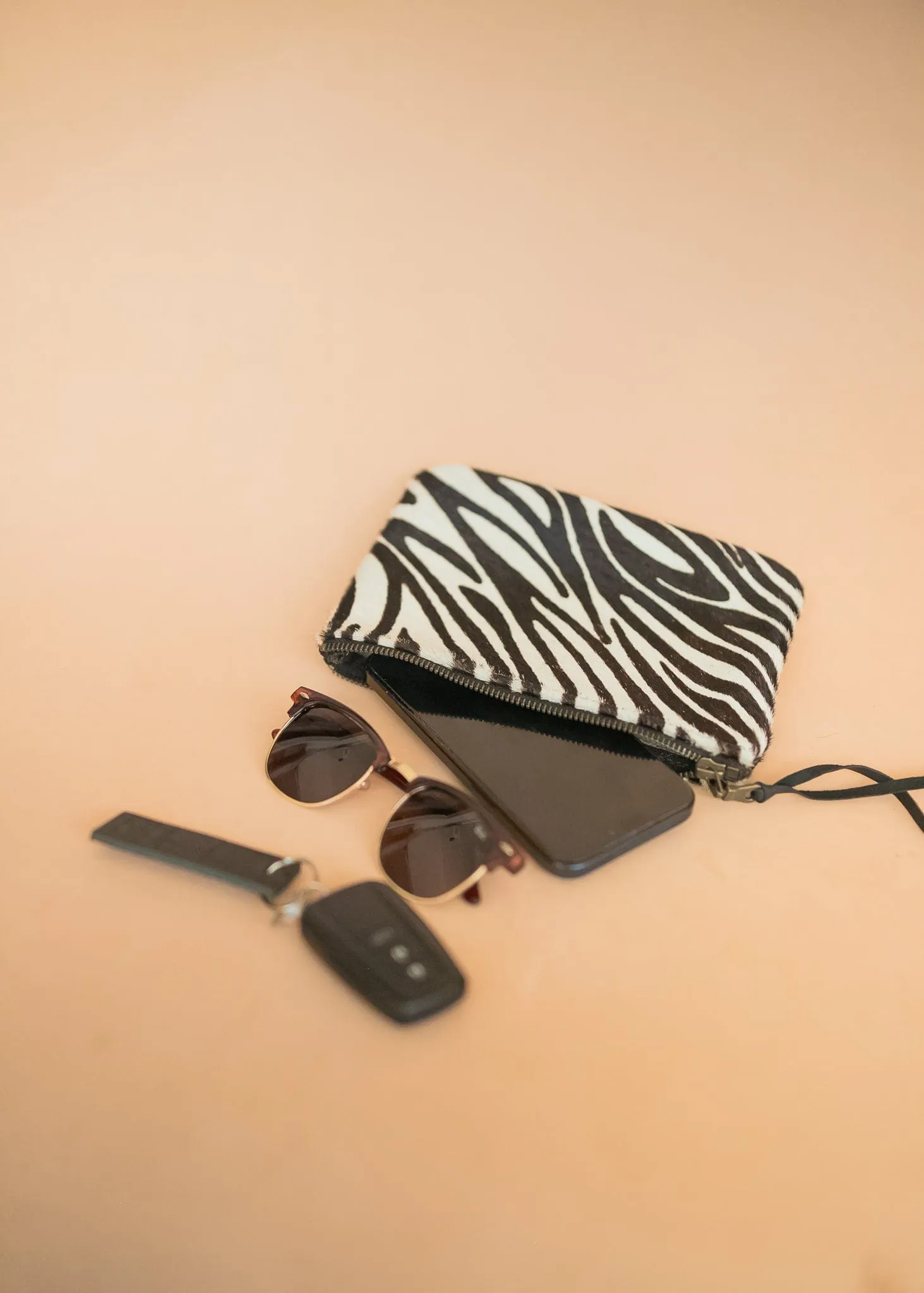 Clementine Clutch - Cow Hair on Hide