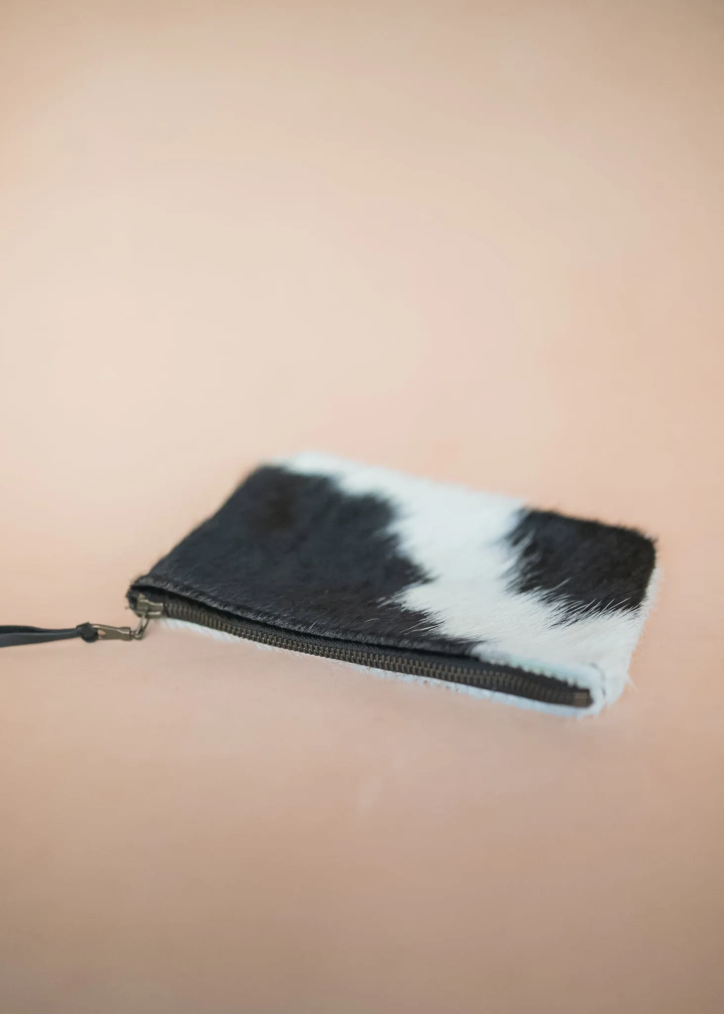 Clementine Clutch - Cow Hair on Hide