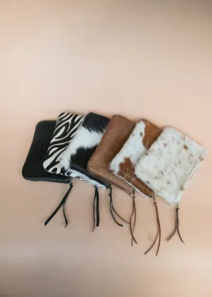 Clementine Clutch - Cow Hair on Hide