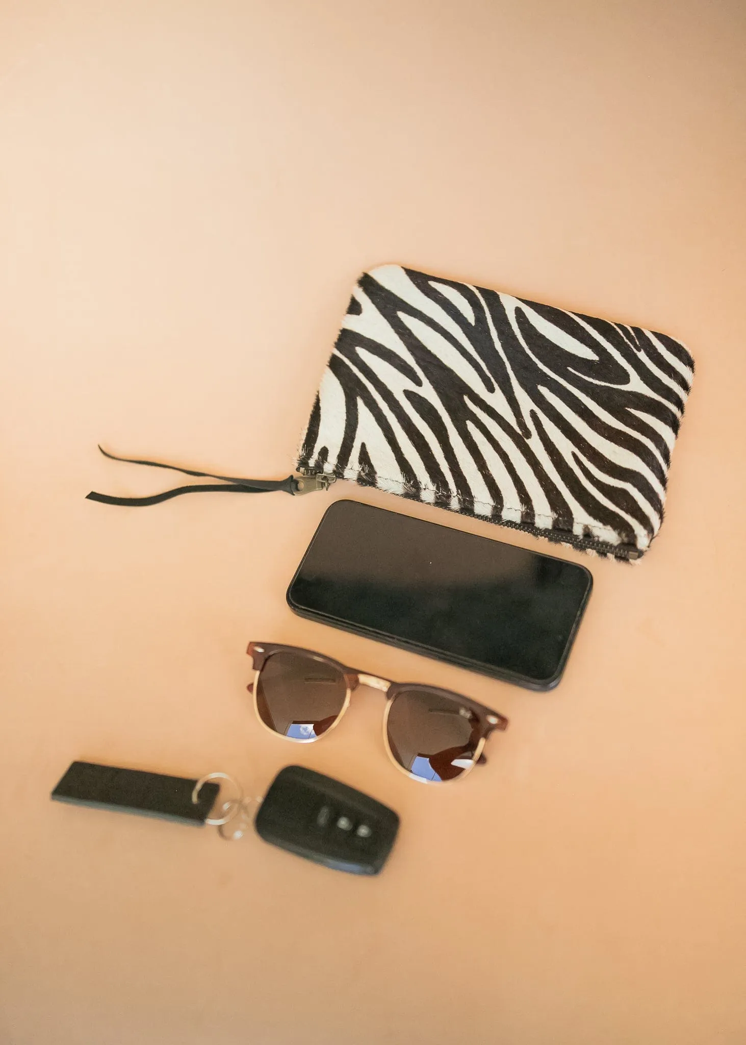 Clementine Clutch - Cow Hair on Hide