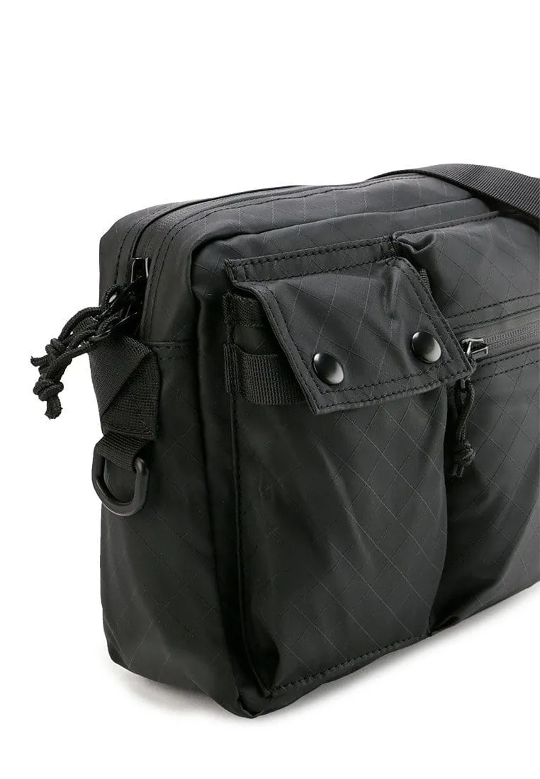 Coated Edge Track Crossbody Bag - Black