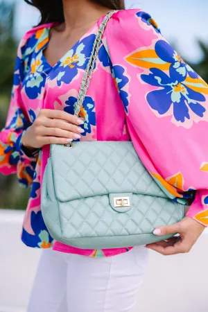 Cool Days Ahead Sage Green Quilted Purse