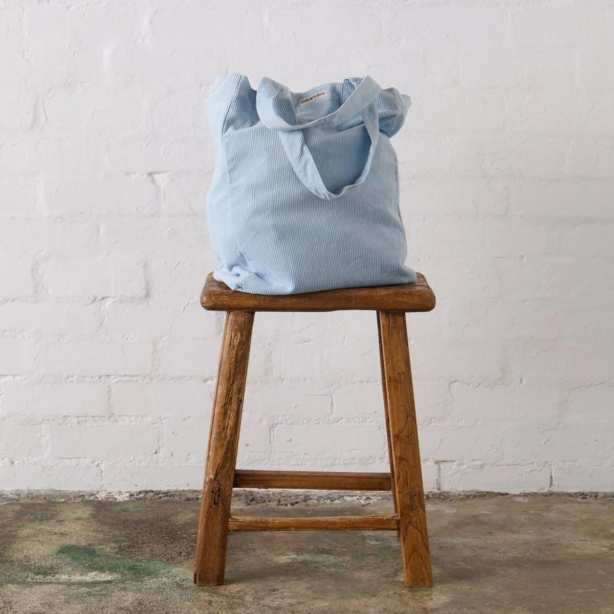 Cord Tote Bag in Baby Blue