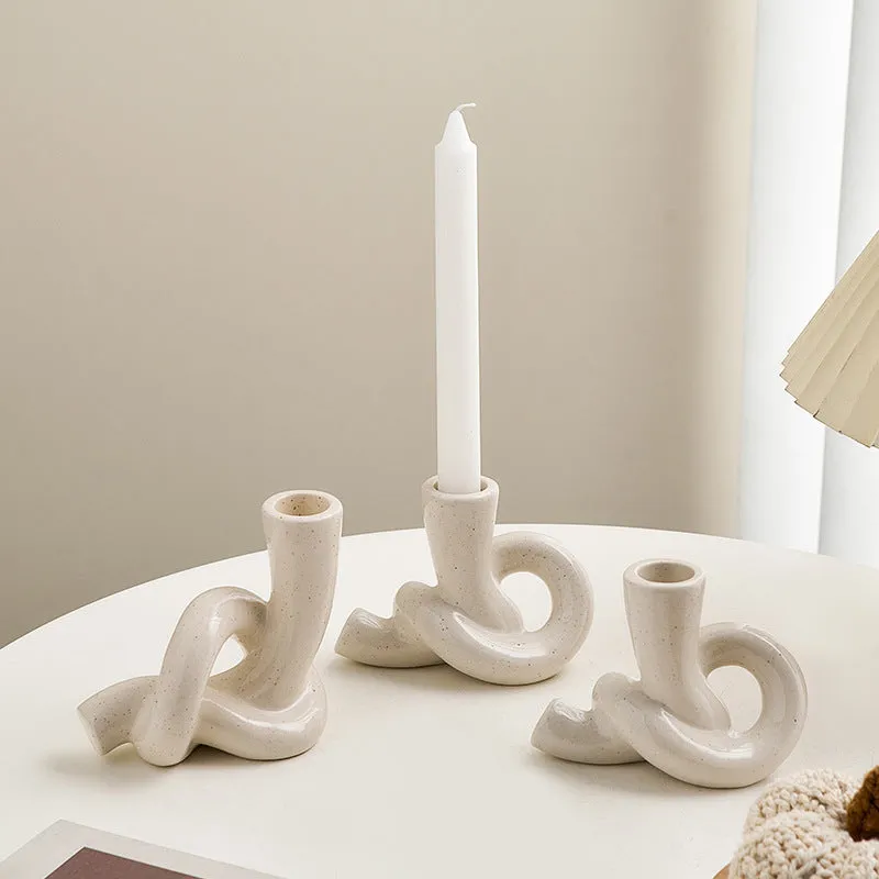 Cream Candle Holder Decoration