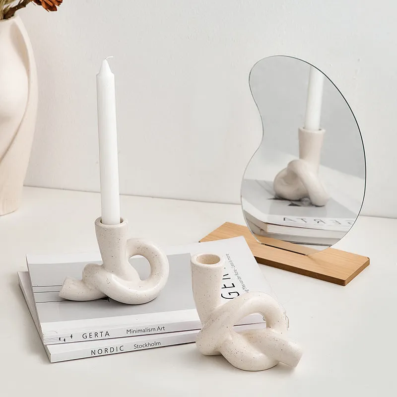 Cream Candle Holder Decoration
