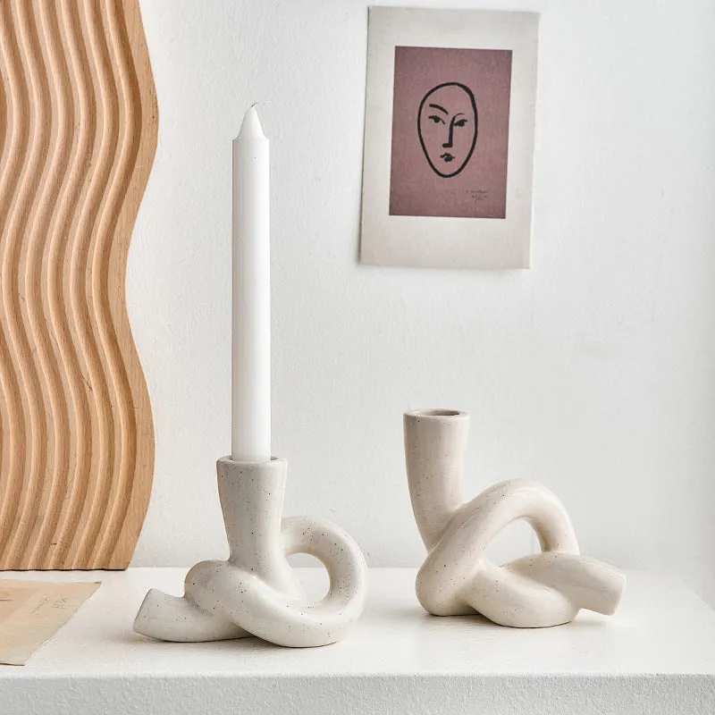 Cream Candle Holder Decoration