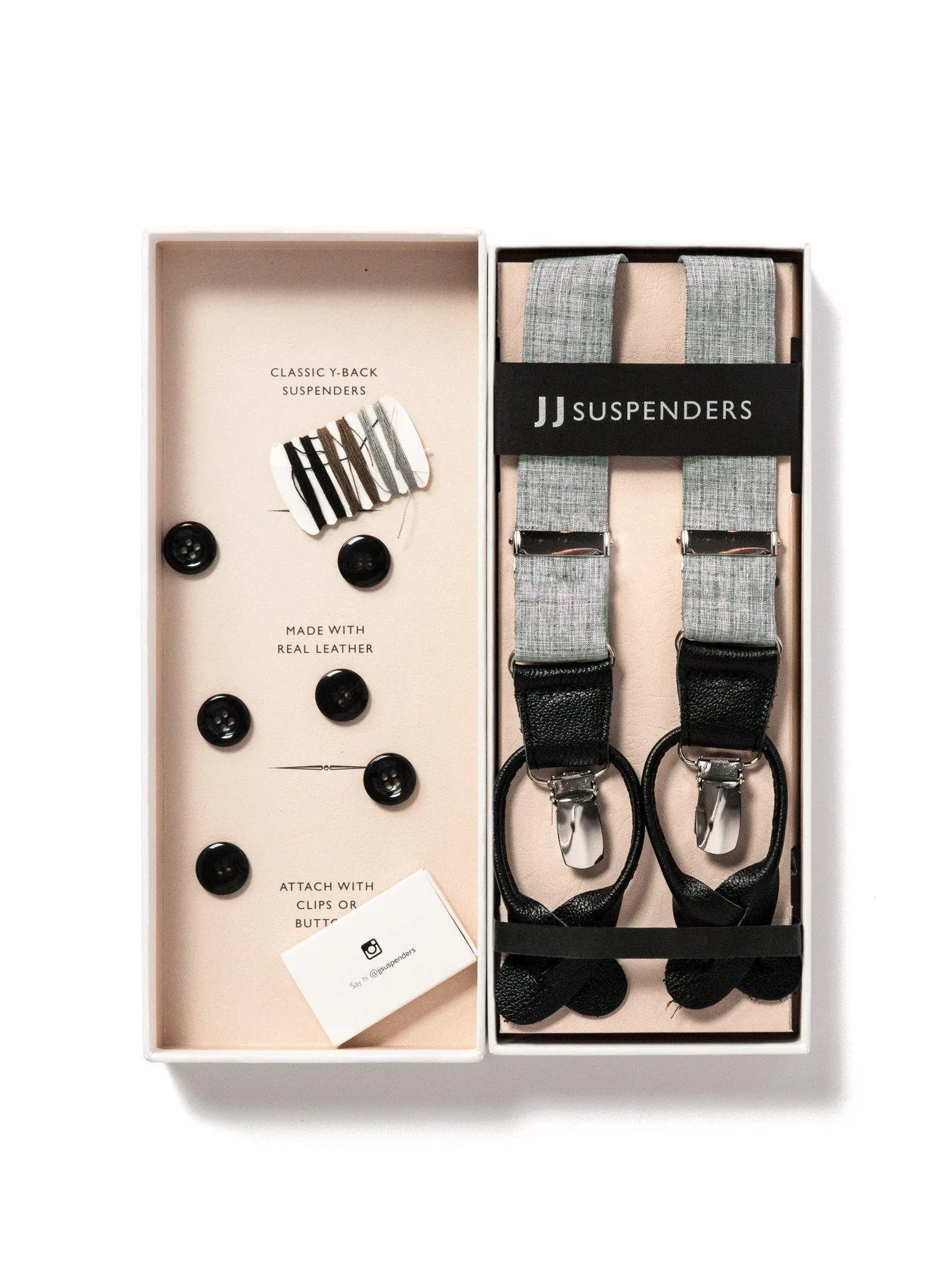 Criss Cross - Grey Crosshatch Suspenders