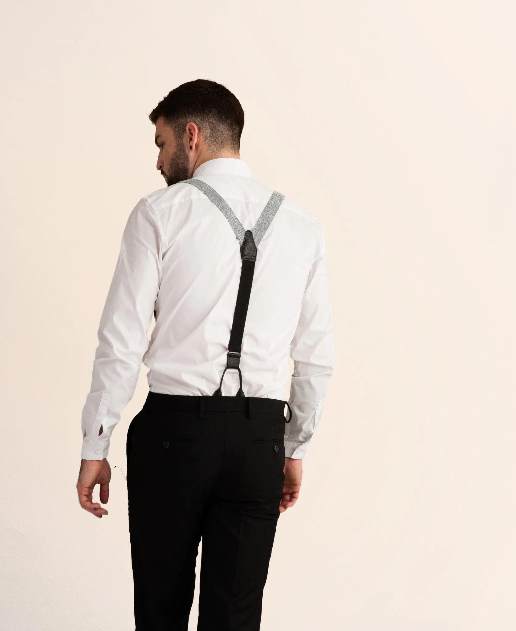 Criss Cross - Grey Crosshatch Suspenders