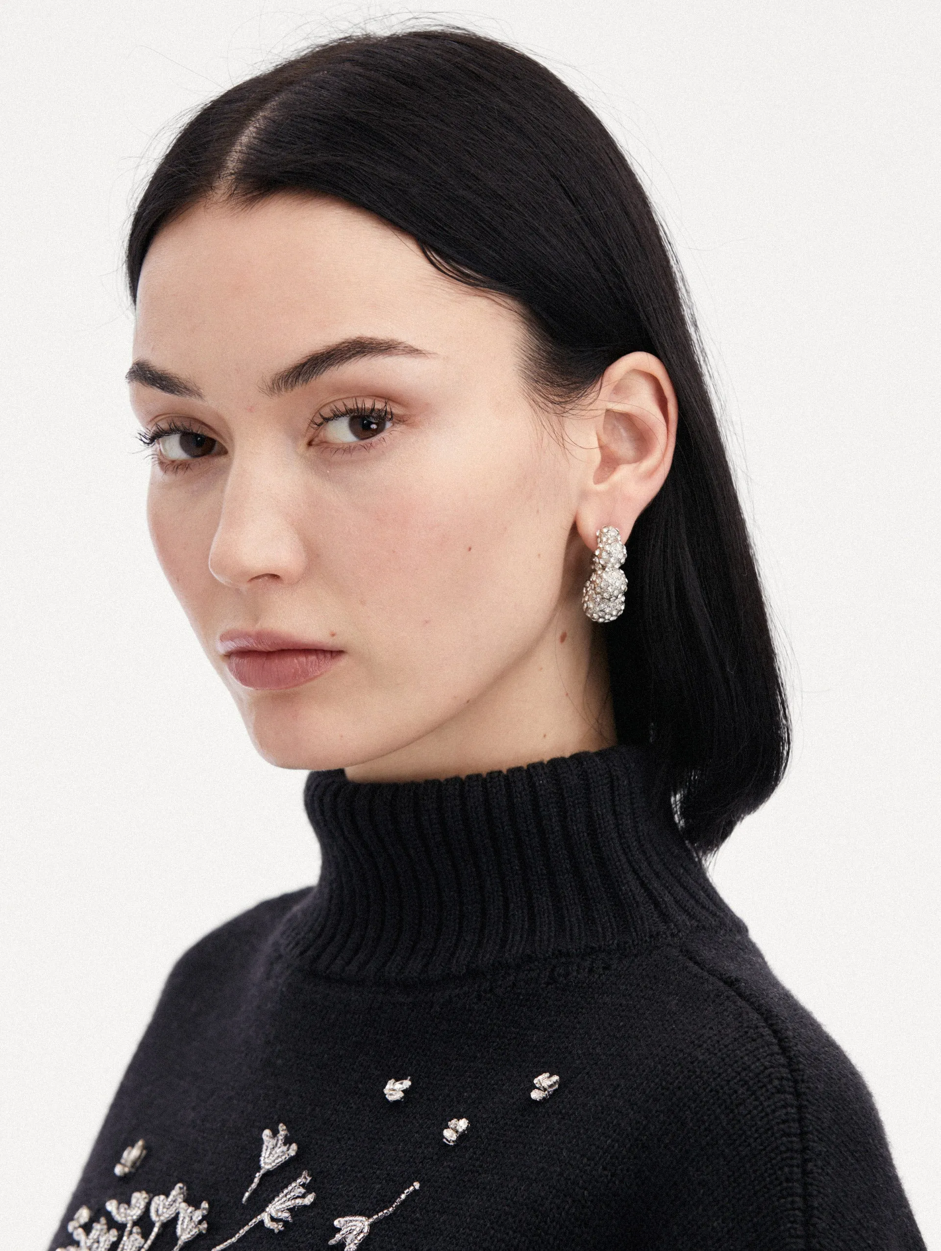 Crystal Sphere Hoop Earrings