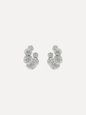 Crystal Sphere Hoop Earrings