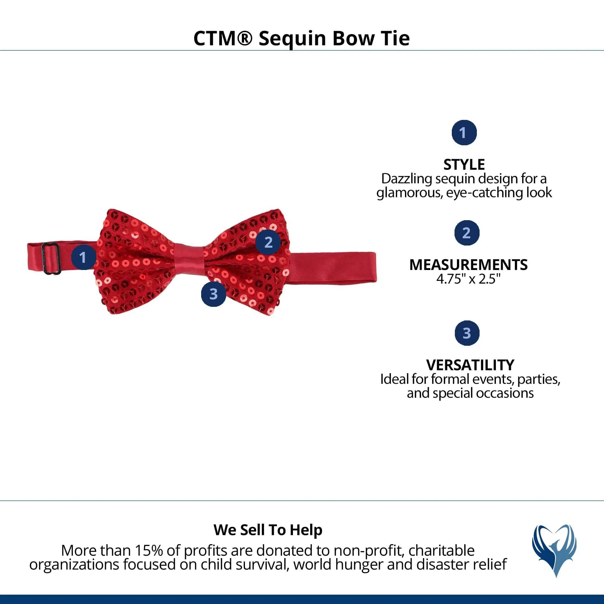CTM® Sequin Bow Tie