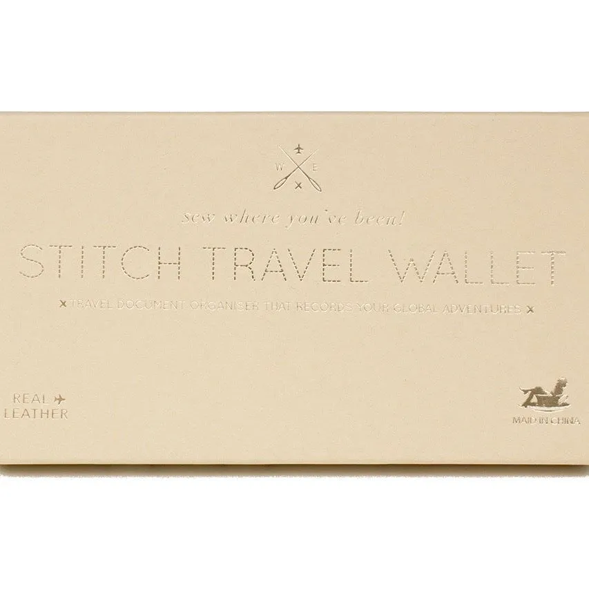 Customisable stitch travel wallet real leather in pink