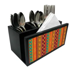 Cutlery Tissue Holder Napkin Stand -  Ethnic Design