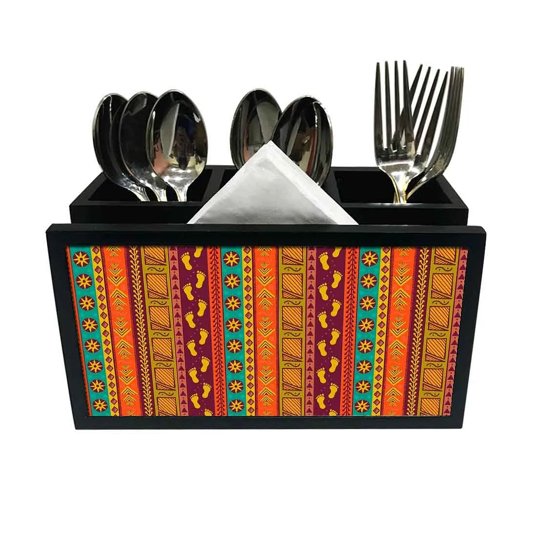Cutlery Tissue Holder Napkin Stand -  Ethnic Design