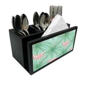 Cutlery Tissue Holder Napkin Stand -  Flamingo