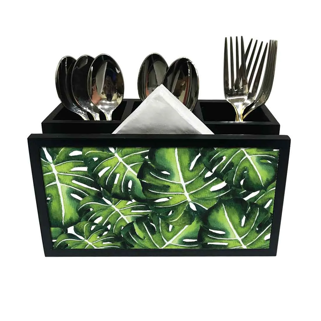 Cutlery Tissue Holder Napkin Stand -  Monstera Plants