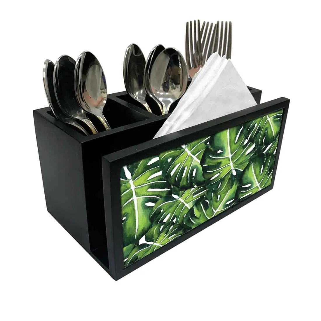 Cutlery Tissue Holder Napkin Stand -  Monstera Plants