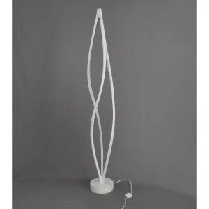 Cyclone 3 Lights LED Floor Lamp Twisted Aluminum Matte White Finish