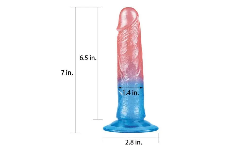 Dazzle Studs Dildo 7in Pink/Blue