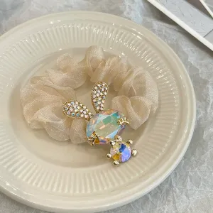 Dazzling Crystal Bunny with Organza Scrunchies