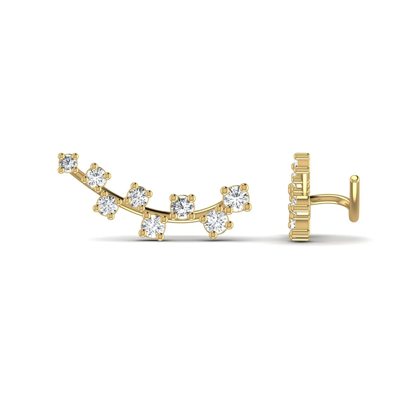 Dazzling Diamond Gold Stud Earring