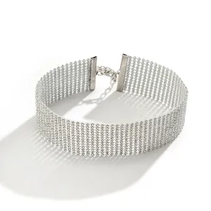 Dazzling Diamond Statement Necklace with Wide Face.