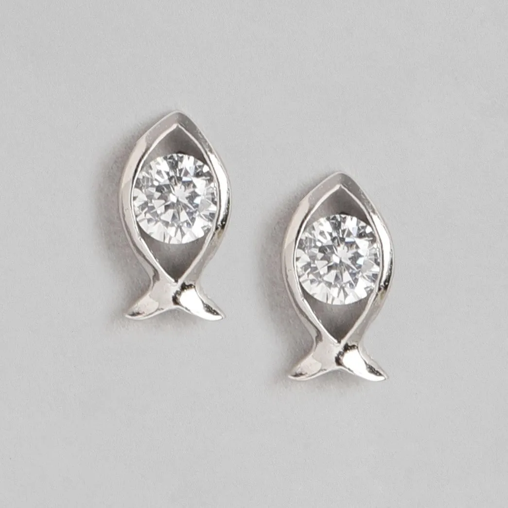 Dazzling Fish CZ 925 Sterling Silver Earrings