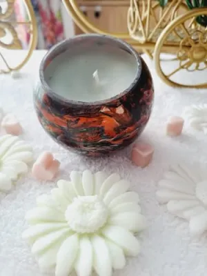Dazzling Handmade Scented Coffee Candle – Natural Soy Wax, Long-Lasting Aroma – Hand-Poured, Perfect for Relaxation and Home Decor (Red)