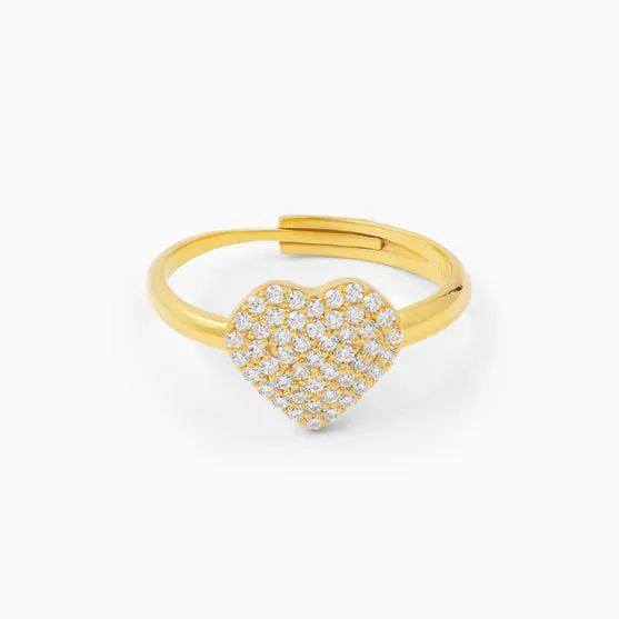 Dazzling Heart Silver Ring