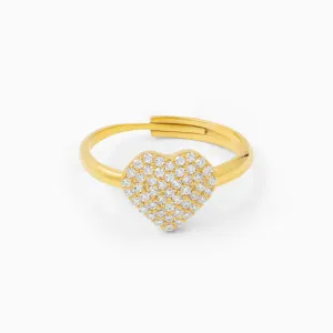 Dazzling Heart Silver Ring