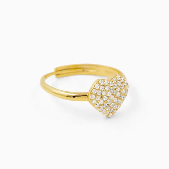 Dazzling Heart Silver Ring