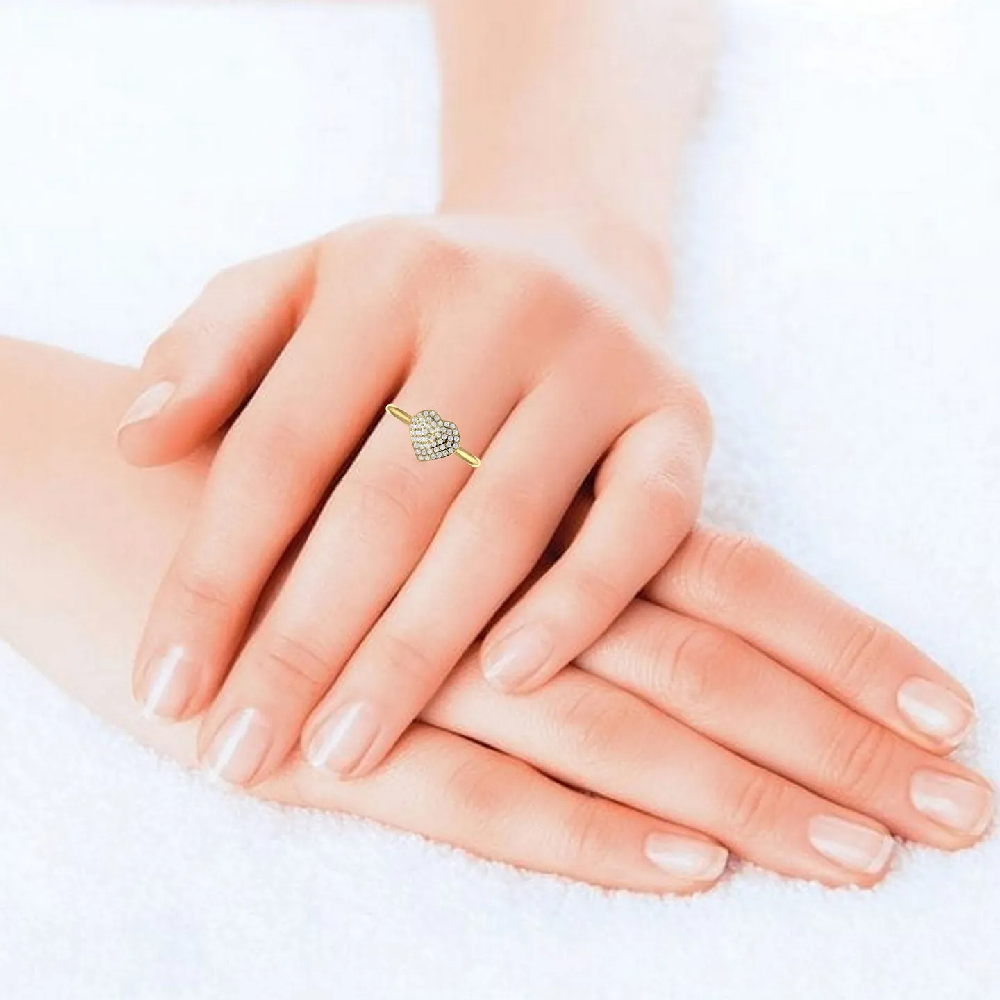Dazzling Heart Silver Ring
