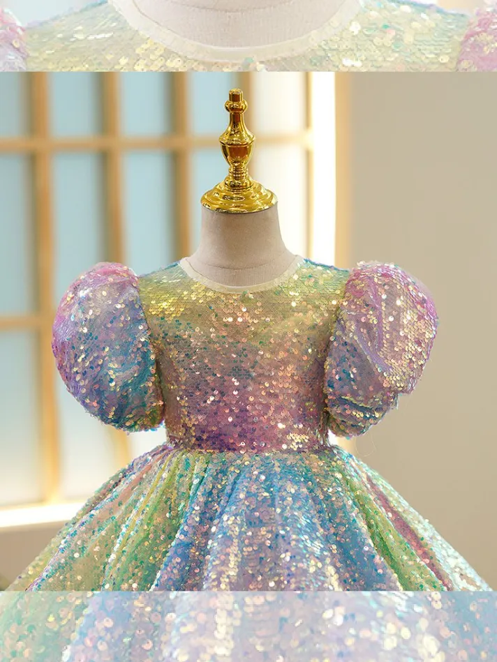 Dazzling Rainbow Sparkle Mini Special Occasion Dress